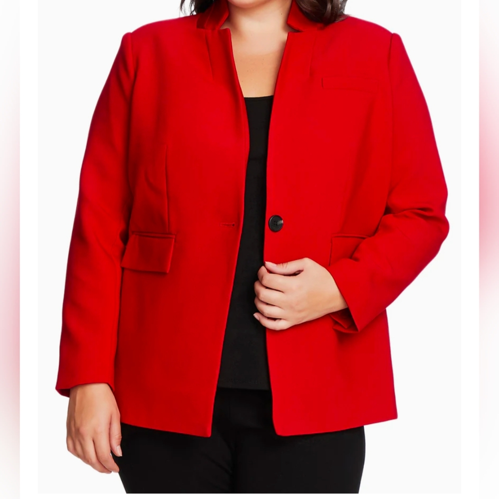 Vince Camuto Red Blazer Tailored Open Front Size 22W